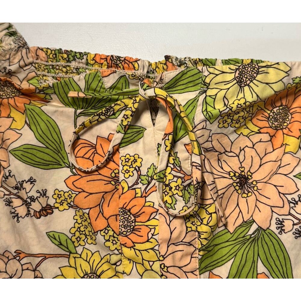 J.Crew Womens Floral Square Neck Milkmaid Top Tie Front Cottage Boho Plus Sz 20 - Picture 3 of 7